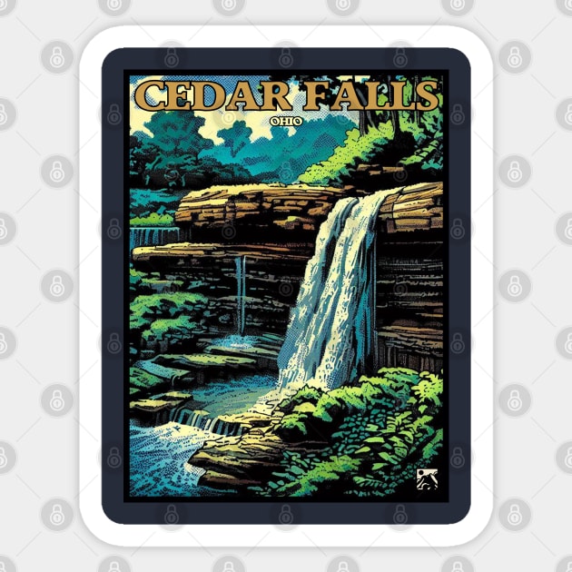 Cedar Falls, Ohio Sticker by cloudlanddesigns